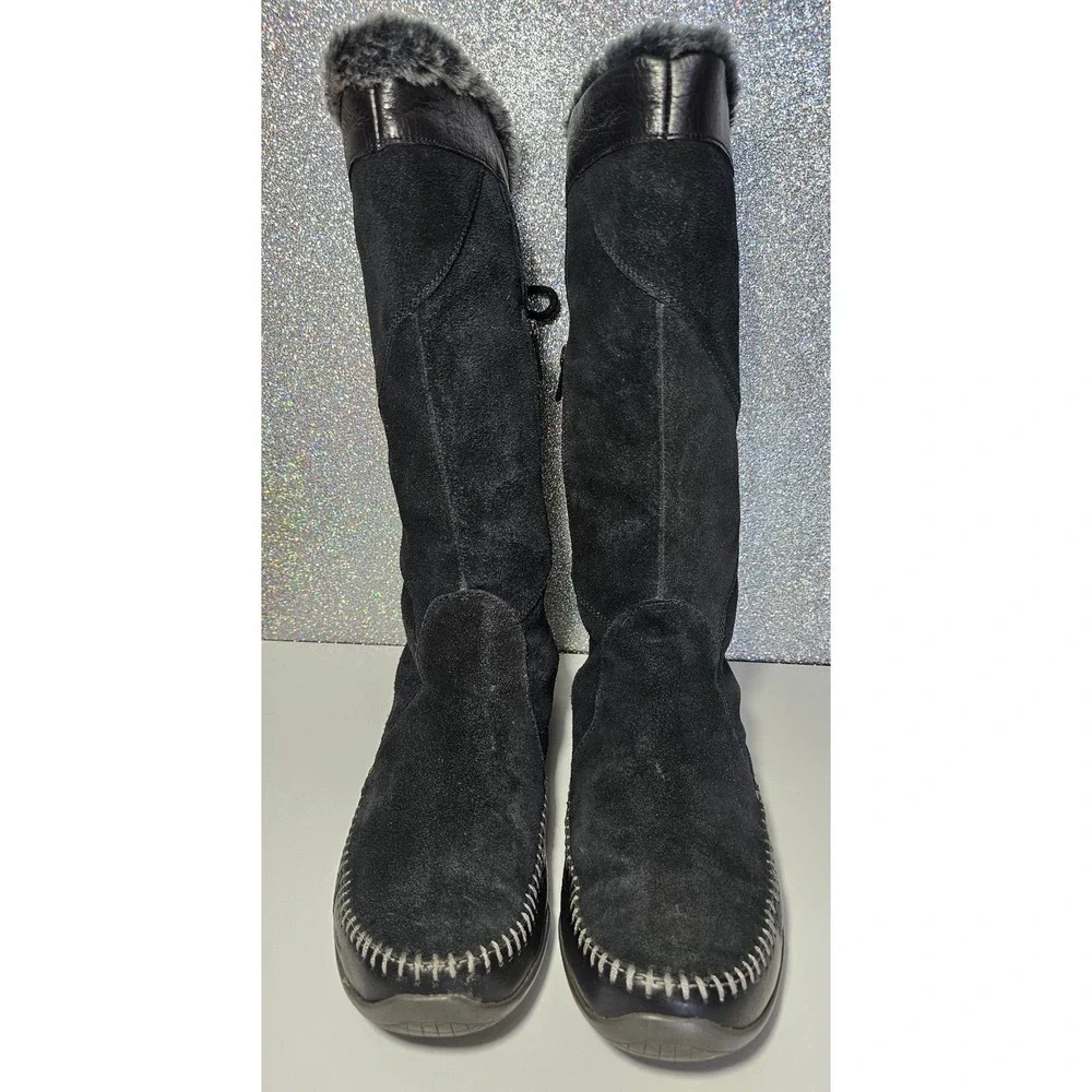 The‎ North Face Women's Black Suede Fur Trim Janey Primaloft Winter Boots 9.5